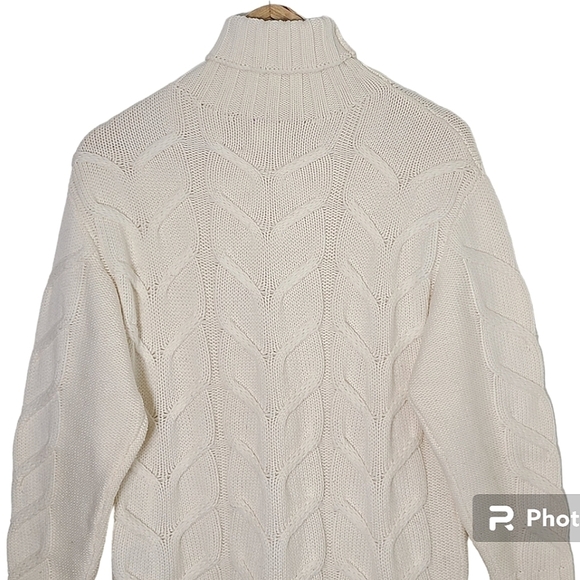 Aritzia WILFRED Champeaux 100% Merino Wool Cable-Knit Sweater Women's Size XXS - Picture 11 of 16